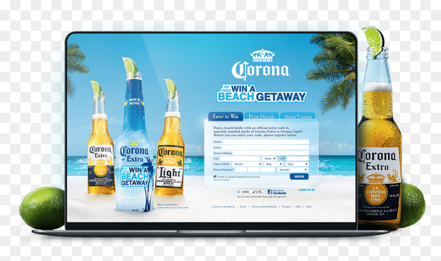 Corona Laptop, HD Png Download - corona bottle png