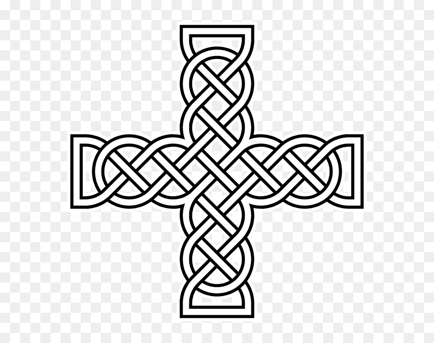 Transparent Celtic Design Png - Celtic Knot Christian Cross, Png Download - cross clipart black and white png