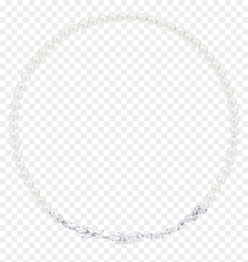 Louison Pearl Necklace, White, Rhodium Plating - Chain, HD Png Download - pearl necklace png