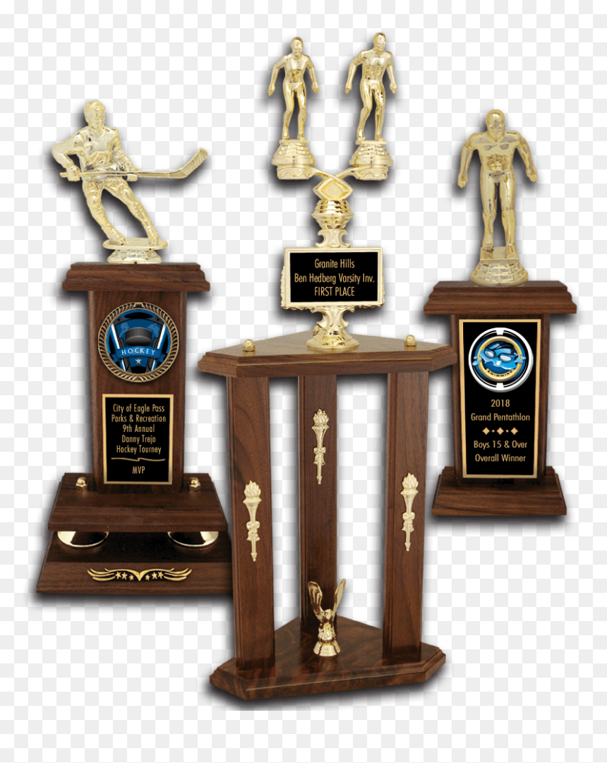 Football Solid Walnut Trophies - Trophies For Track And Field, HD Png Download - trophies png