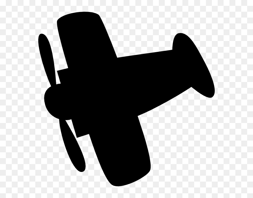 Silhouette Vintage Airplane Clipart, HD Png Download - banner outline png