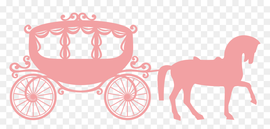 Transparent Cinderella Carriage Silhouette Png - Silhouette Cinderella Horse And Carriage, Png Download - cinderella carriage png
