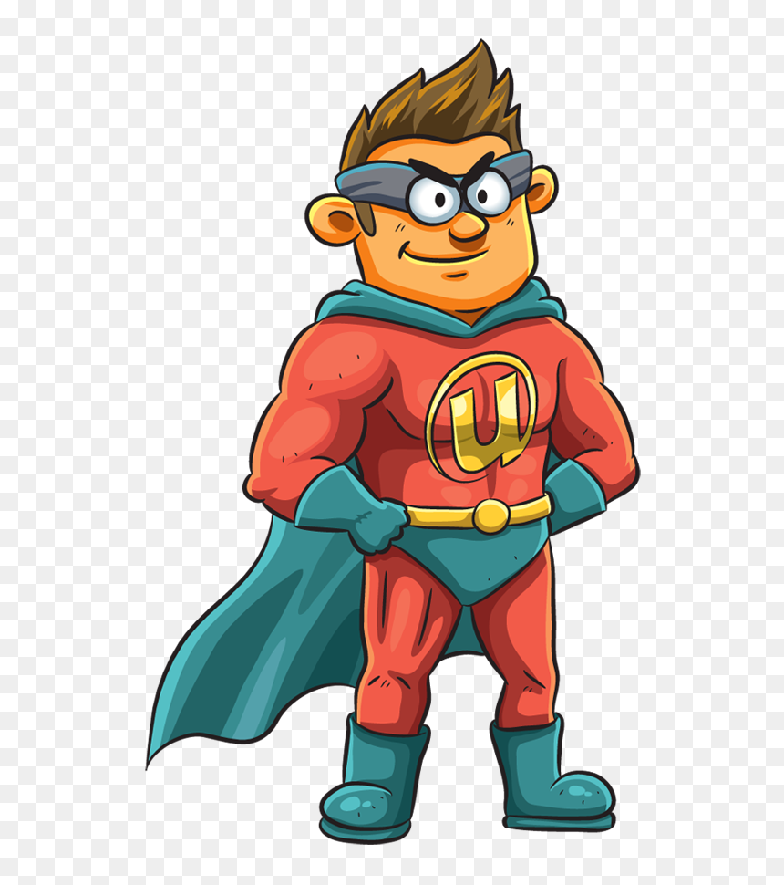 Amazing Superhero With Cape Standing With Hands On - Vector Graphics, HD Png Download - superman cape png