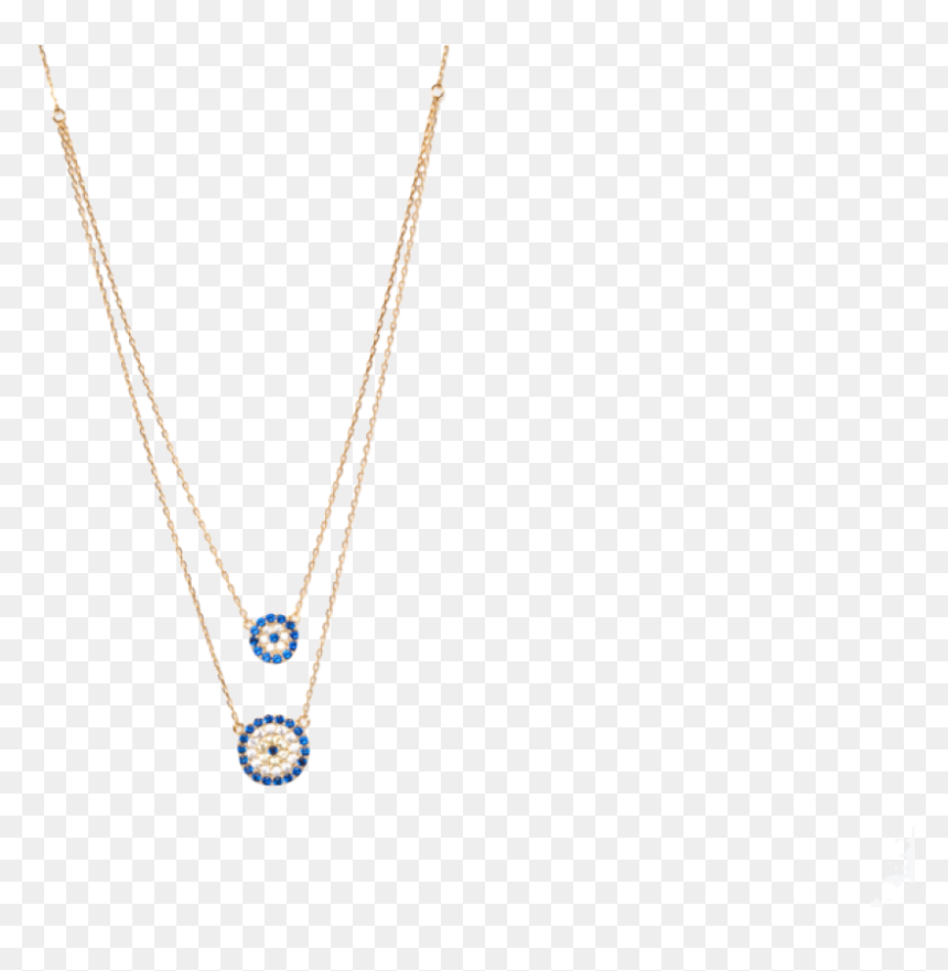 Double Evil Eye Necklace - Necklace, HD Png Download - evil eye png