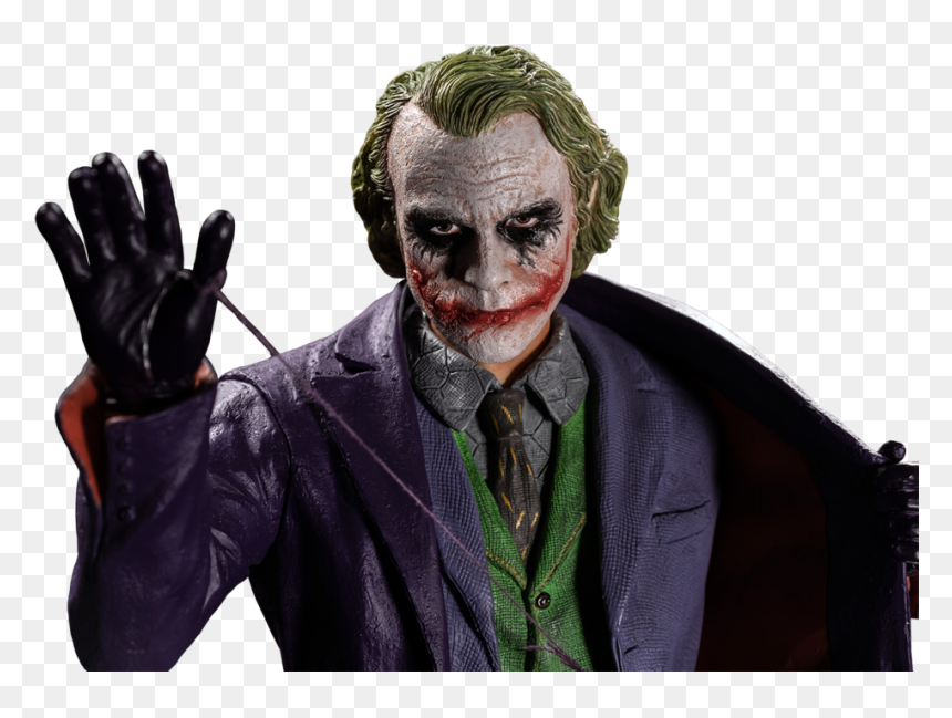Iko1047 Heath Ledger Dark Knight Joker Statue 04, HD Png Download - joker smile png