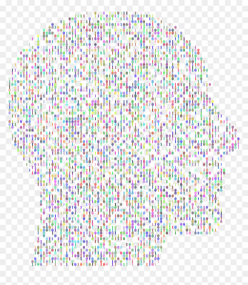 Prismatic Binary Man Head Clip Arts - Binary Man Head Png, Transparent Png - vitruvian man png