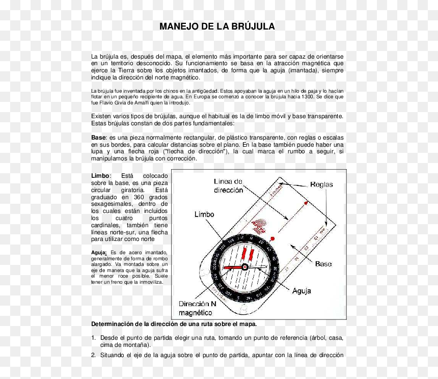 Manejo De La Brujula, HD Png Download - flecha roja png