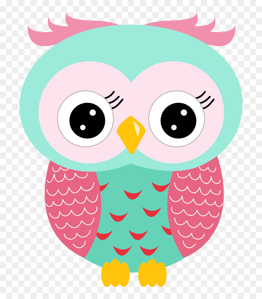 Coruja Rosa E Azul - Clip Art Owl Cute, HD Png Download - ovo owl png