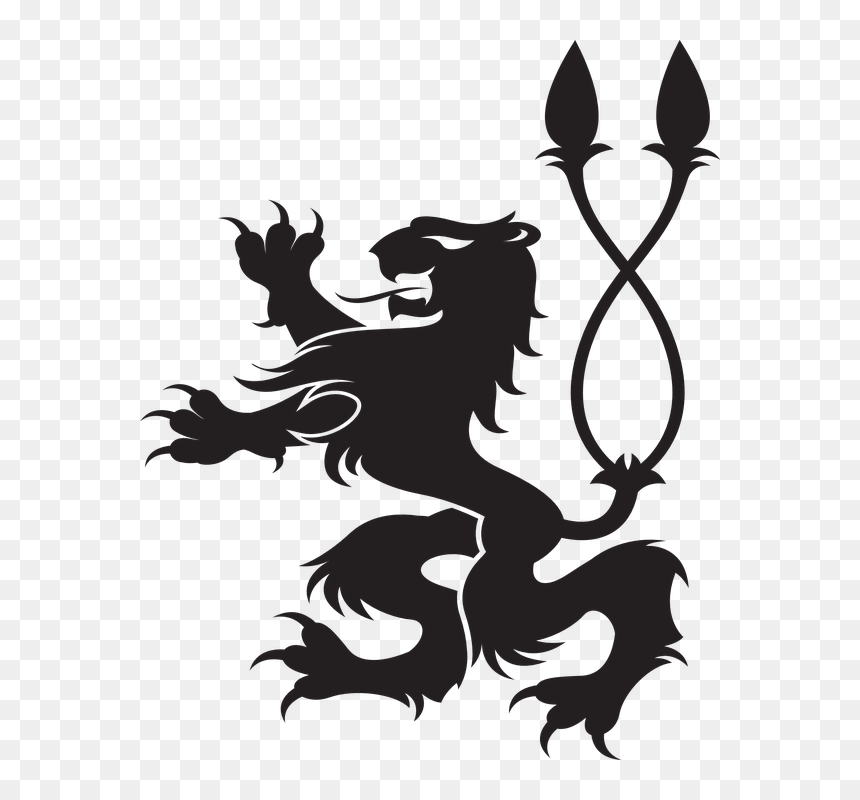 Griffin Clipart Lion"s Tail - Heraldic Lions Png, Transparent Png - griffin png