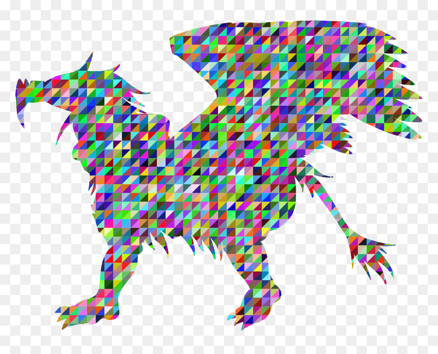 Low Poly Triangular Griffin Silhouette Clip Arts - Clip Art, HD Png Download - griffin png