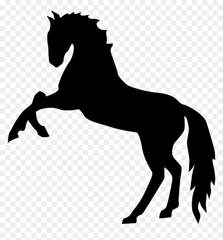 Standing Horse Silhouette Png Transparent Clip Art, Png Download - mustang horse png