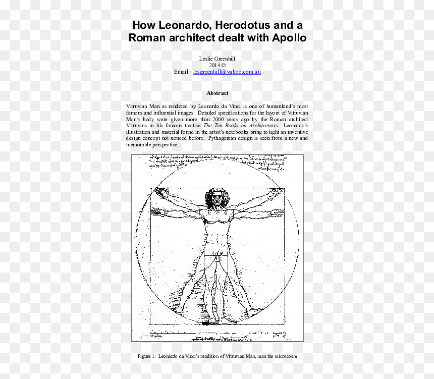 Leonardo Da Vinci, HD Png Download - vitruvian man png