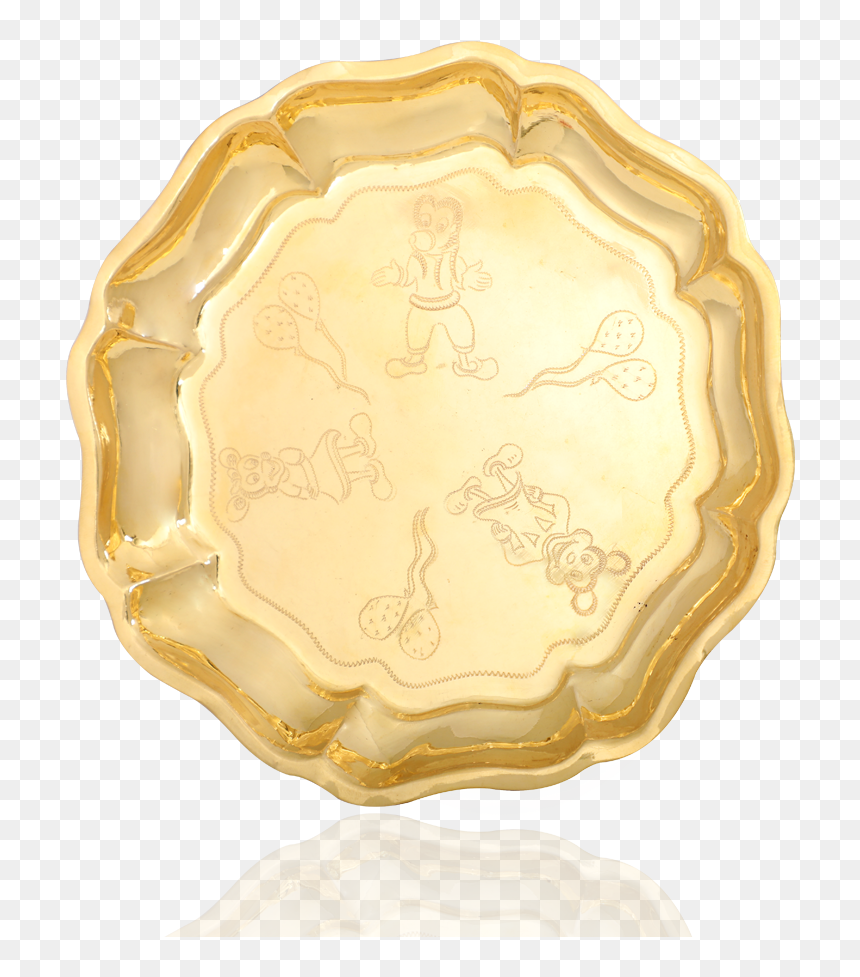 Engraved Pretty Gold Plate - Plate, HD Png Download - gold plate png