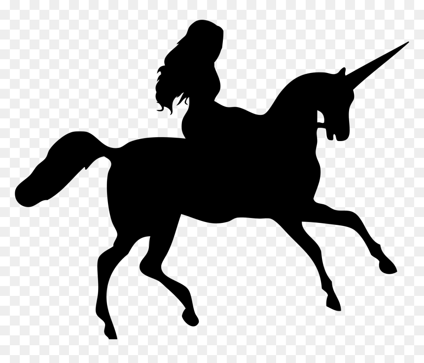 Woman Riding Unicorn Silhouette Clip Arts - Unicorn Silhouette Png, Transparent Png - unicorn silhouette png