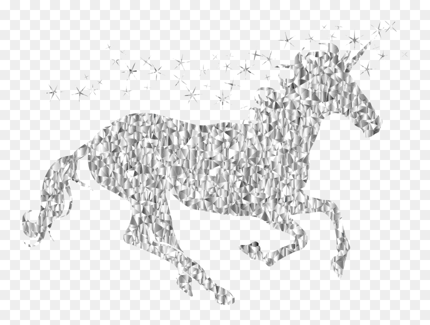 Gemstone Magical Unicorn Silhouette - Tribal Unicorn Vector, HD Png Download - unicorn silhouette png