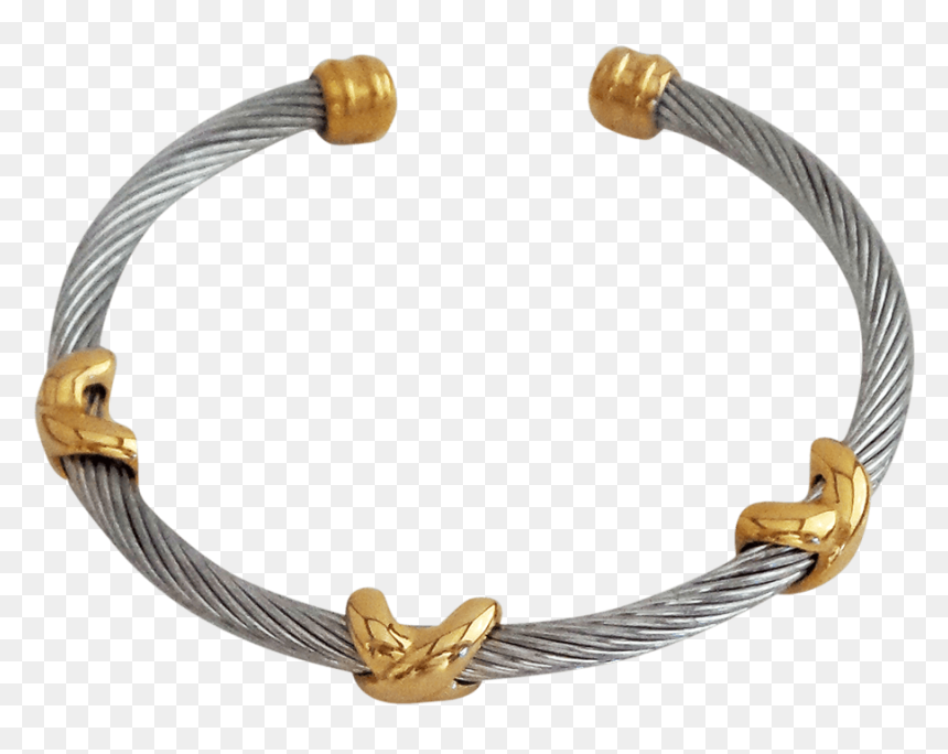 X Bracelet Stainless Steel Cable Gold Plated X"s, - Bracelet, HD Png Download - gold plate png