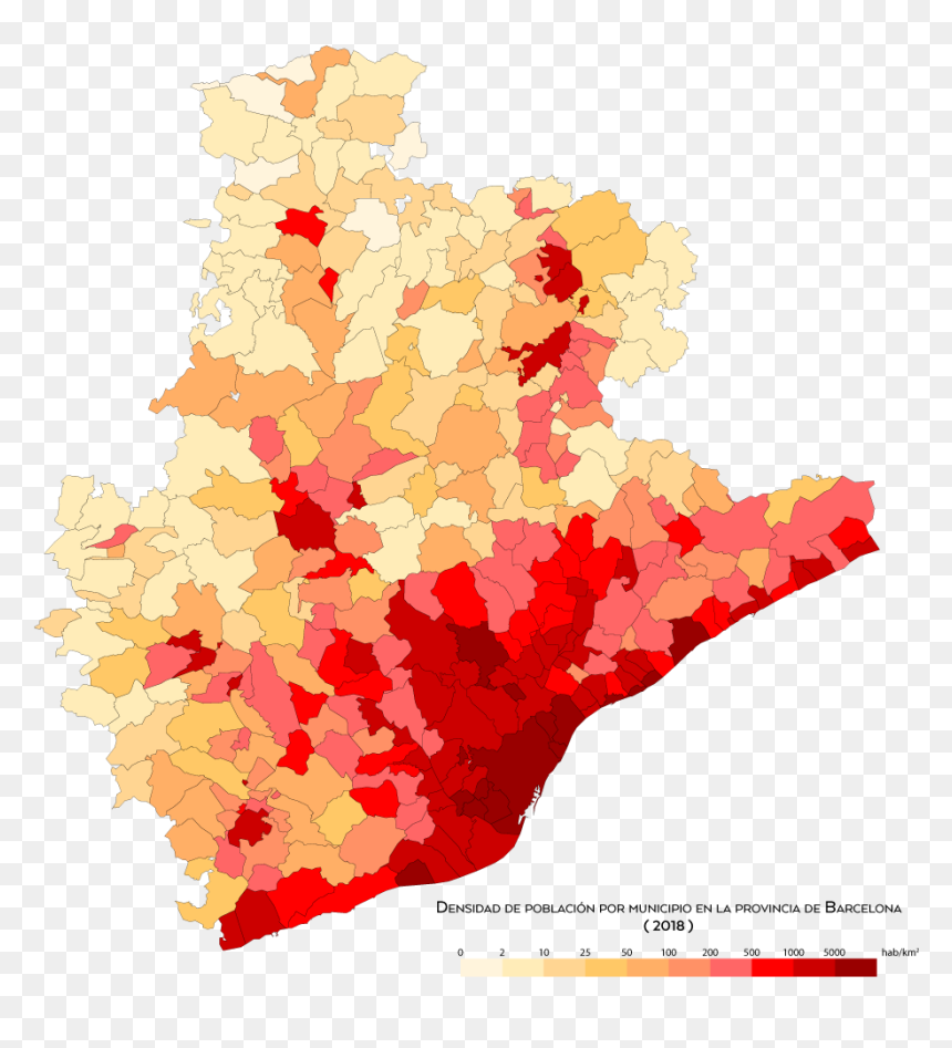 Barcelona Densidad-2018 - Densidad De Poblacion Barcelona, HD Png Download - barcelona png
