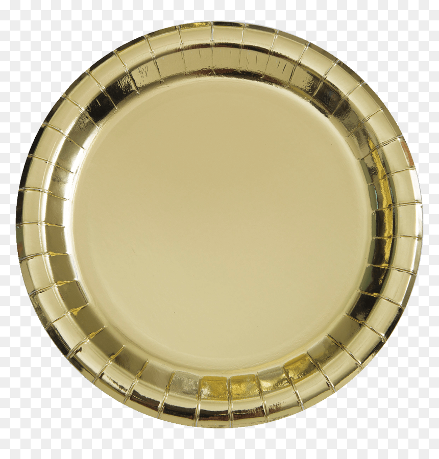 Gold Foil Paper Plates - Gold Paper Plates, HD Png Download - gold plate png