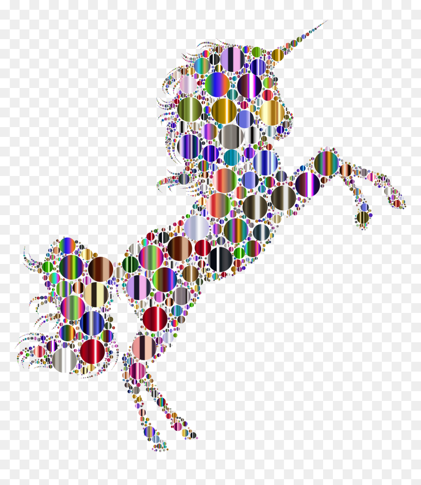 Prismatic Unicorn Silhouette 2 Circles 8 No Background - Transparent Gold Unicorns, HD Png Download - unicorn silhouette png