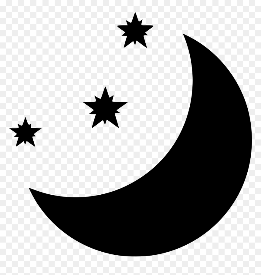Moon And Stars - Silhouette Moon And Star Svg, HD Png Download - moon and stars png