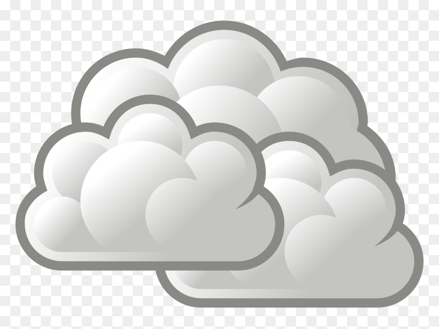 Tango Weather Overcast Clip Arts - Cloudy Clipart, HD Png Download - weather icon png