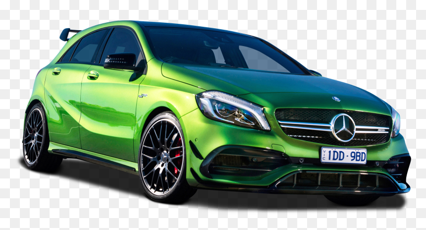 Green Mercedes Benz A Class Car Png Image - Mercedes A Class Amg Green, Transparent Png - mercedes png