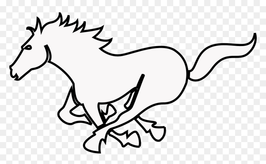 Clipart Of Running Horse, HD Png Download - mustang horse png