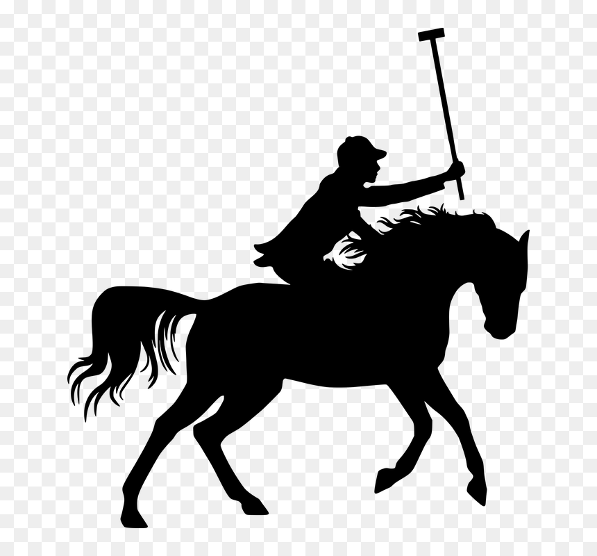 Silhouette Horse Polo, HD Png Download - unicorn silhouette png