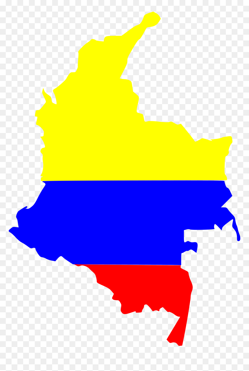 Colombia Clip Arts - Colombia Flag Map, HD Png Download - bandera colombia png