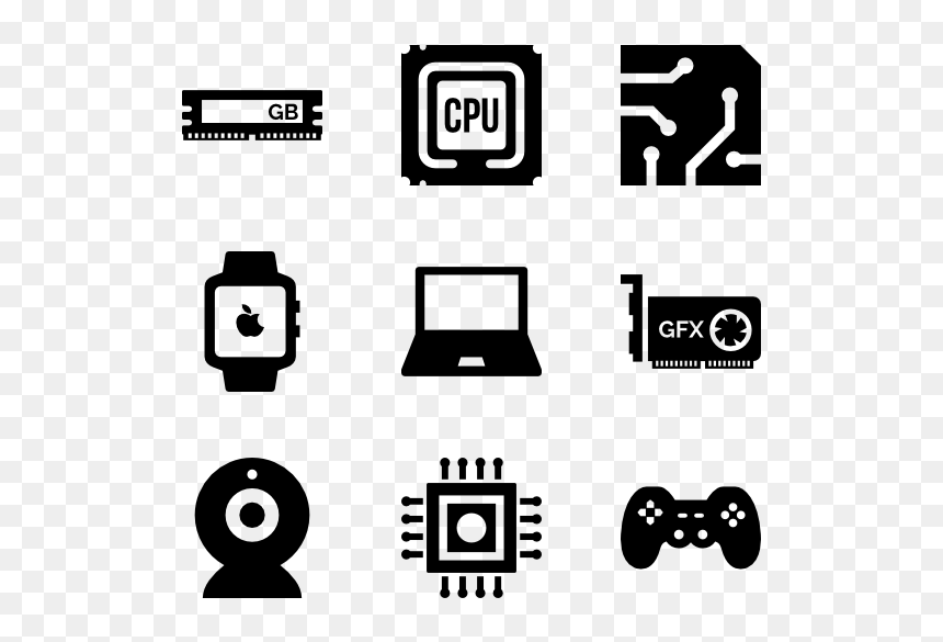 Icons Free Electronic Devices - Movie Icons Png, Transparent Png - microchip png