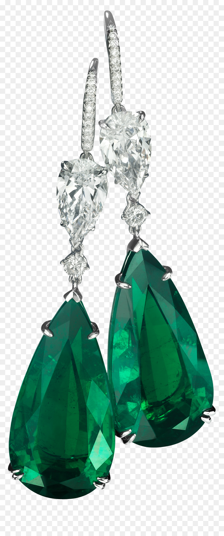 Green Stone Earring Png Image - Transparent Background Diamond Earrings Jewelry Png, Png Download - earring png