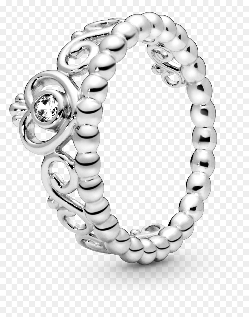 Pandora - Title - Tag - Pandora Silver Princess Ring, HD Png Download - silver crown png