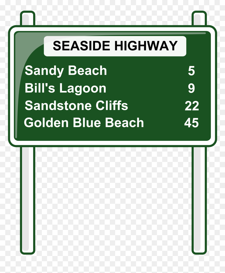 Road Distances Sign Clip Arts - Highway Sign Clip Art, HD Png Download - free sign png