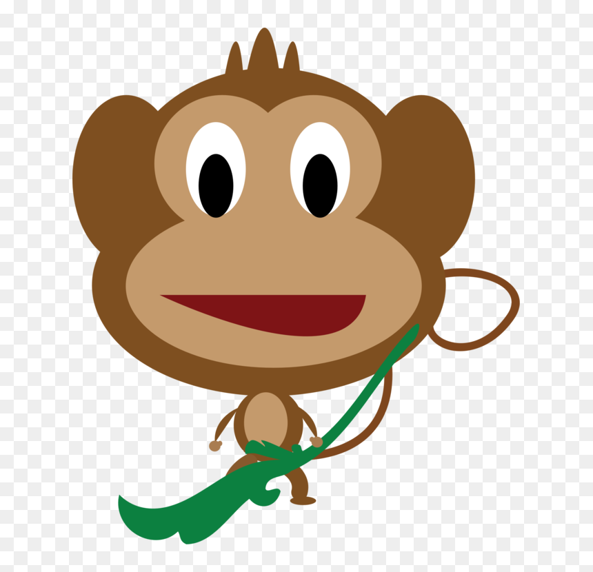 Vertebrate,head,snout - Cartoon Draw Baby Orangutan, HD Png Download - baby monkey png