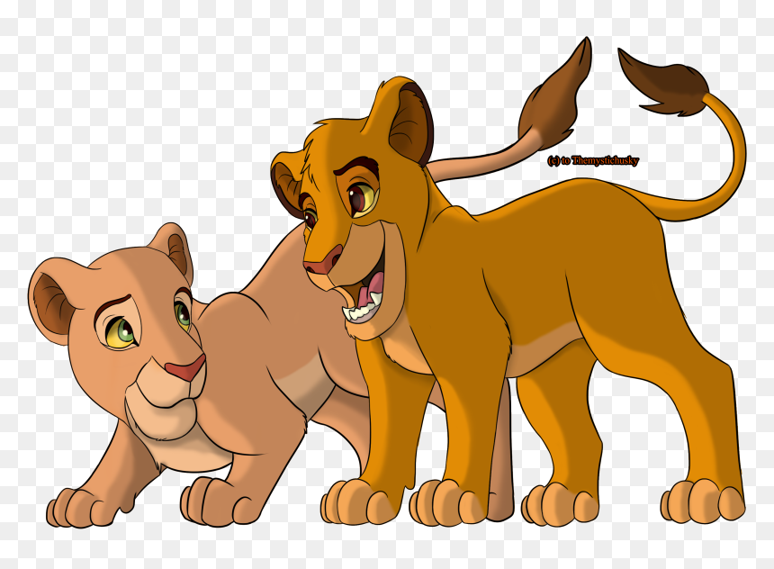 Nala And Simba - Simba En Nala Cartoon, HD Png Download - simba png