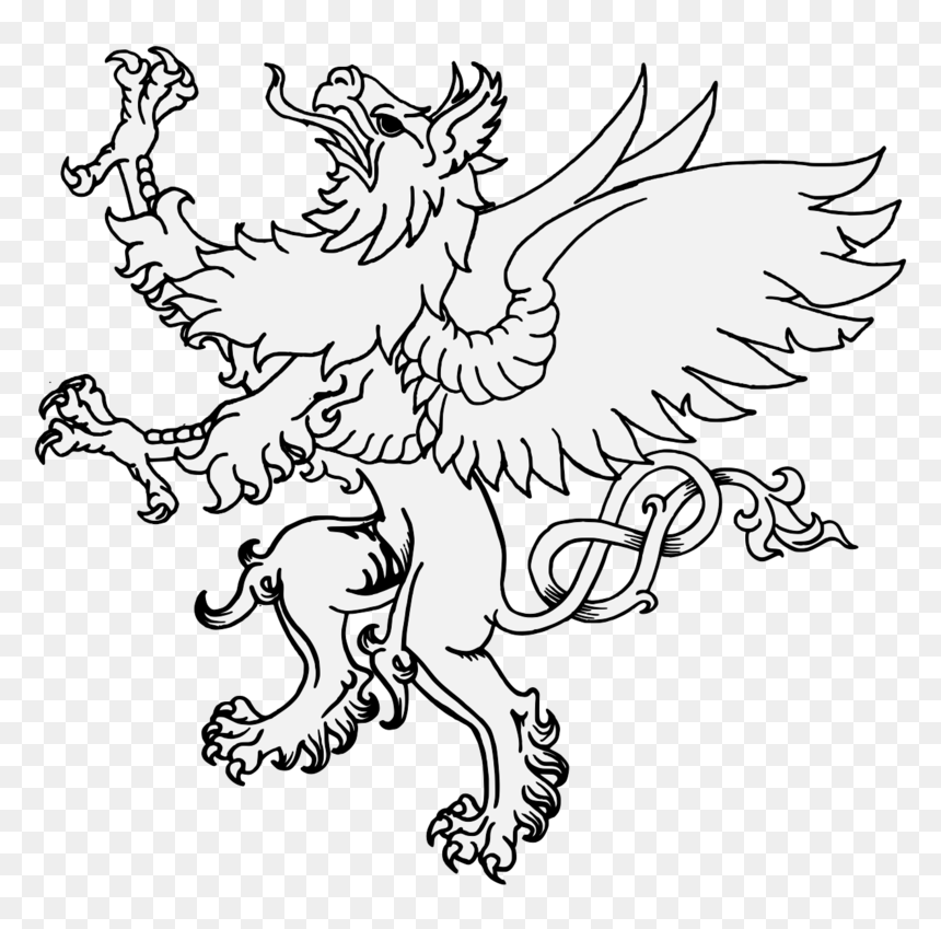Transparent Griffin Clipart Black - Griffin Transparent Drawing, HD Png Download - griffin png