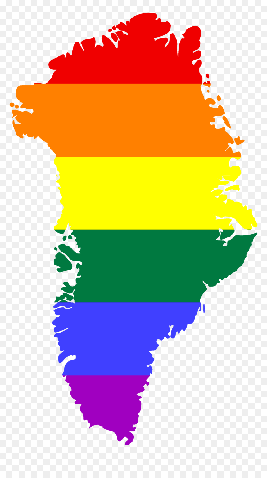Greenland Map Flag, HD Png Download - gay flag png
