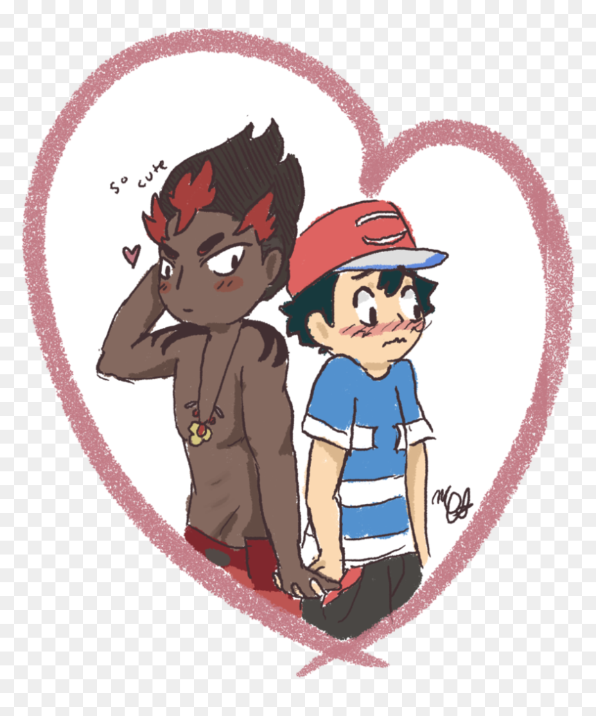 Pokemon Ash And Kiawe , Png Download - Pokemon Sun And Moon Ash And Kiawe, Transparent Png - pokemon ash png