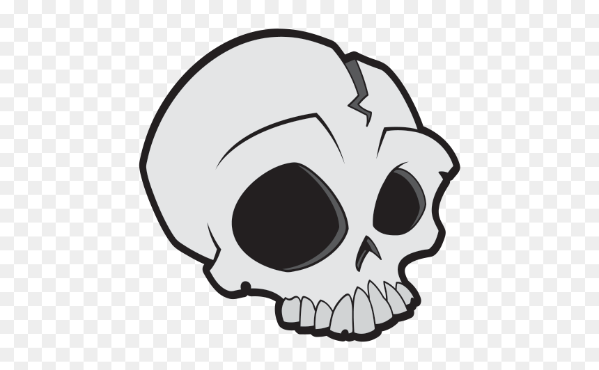 Printed Vinyl Cartoon Skull - Cartoon Skull, HD Png Download - cartoon skull png