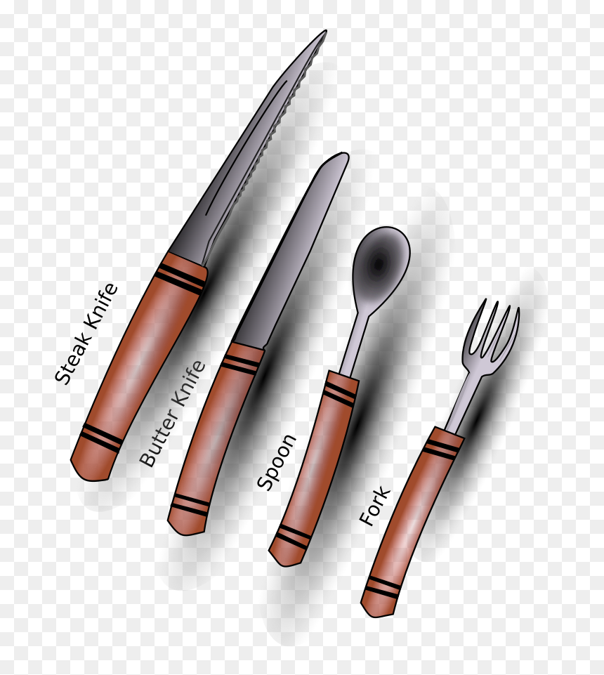 Simple Cutlery/silverware Clip Arts - Cartoon Silverware, HD Png Download - butter knife png