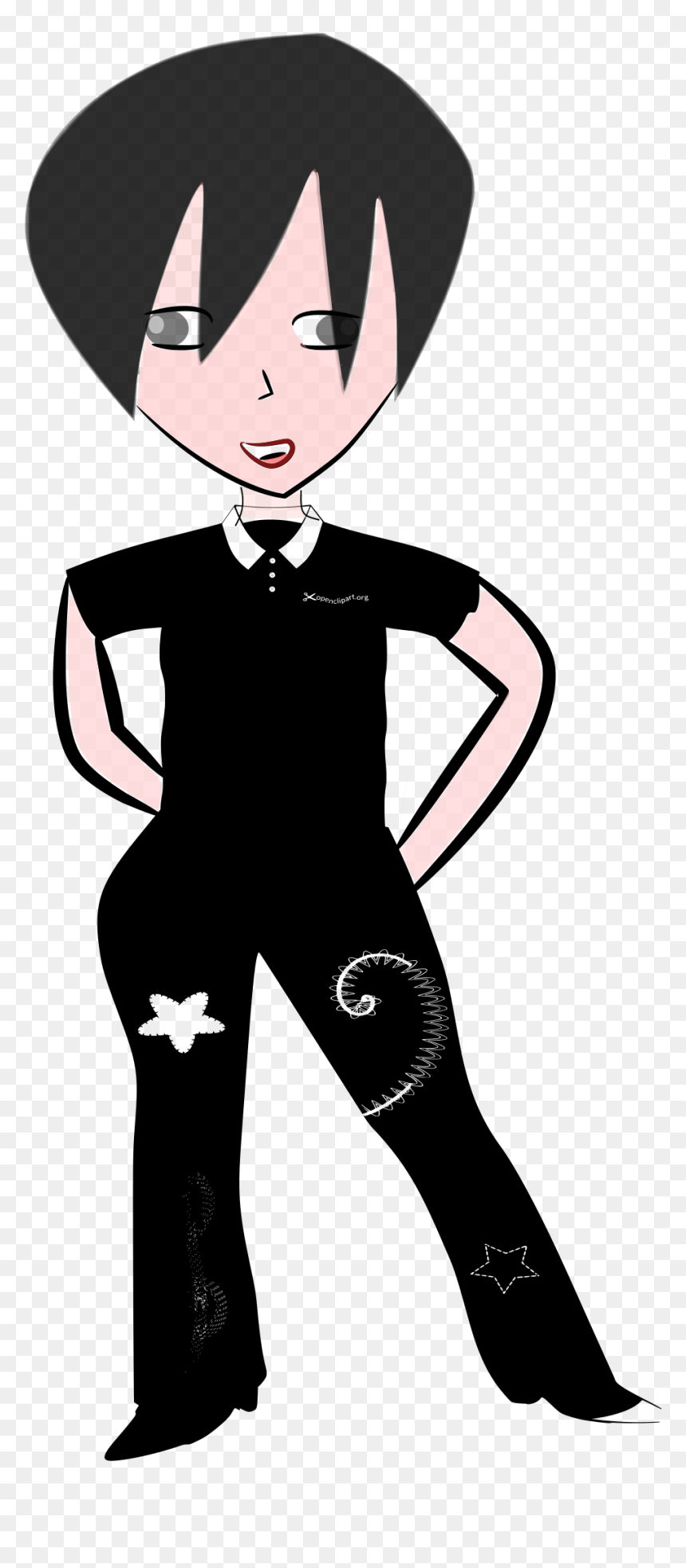 Anime Clip Arts - Dressed In Black Clipart, HD Png Download - anime smile png