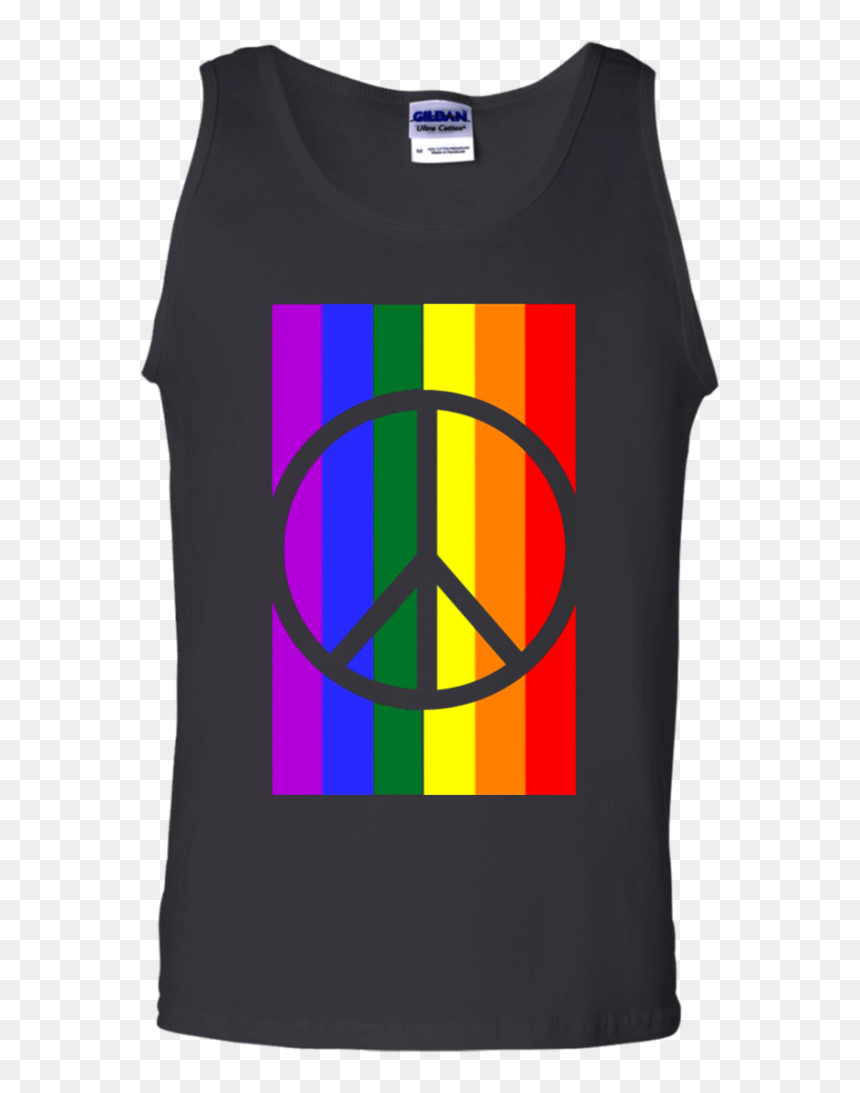 Gay Lesbian Rainbow Flag Peace Sign Pride T-shirt - Circle, HD Png Download - gay flag png