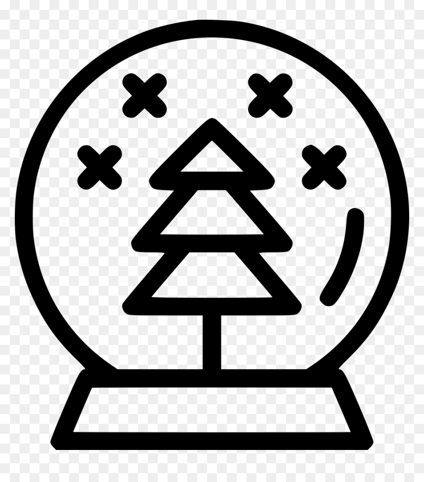 Crystal Ball Gift Snow Tree - Christmas Tree Outline Png, Transparent Png - snow tree png