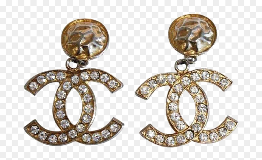 Chanel Stud Earrings Uk, HD Png Download - earring png
