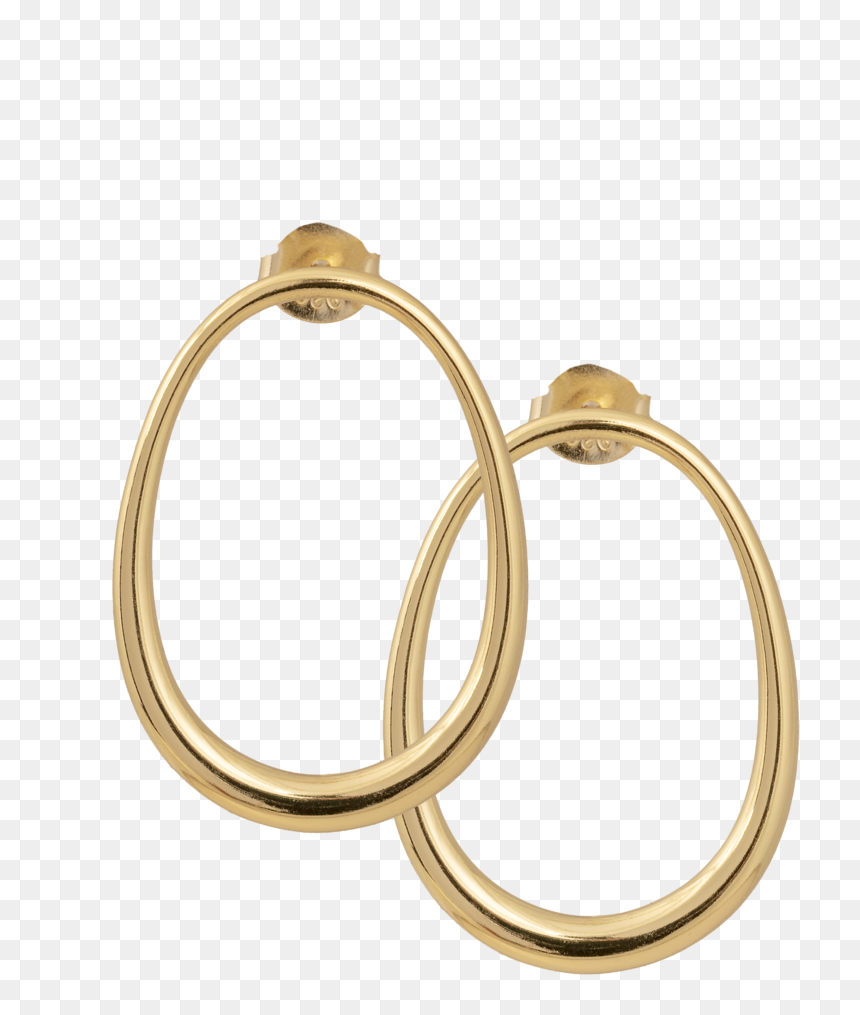 Oval Hoop Earring, HD Png Download - earring png
