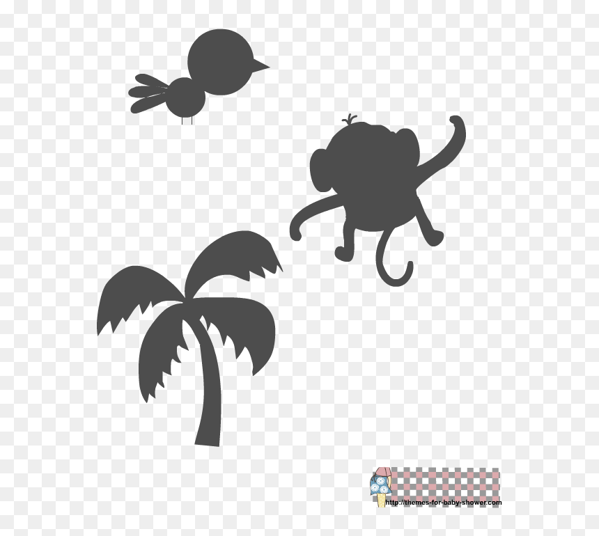 Baby Monkey Silhouette , Png Download - Stencil, Transparent Png - baby monkey png
