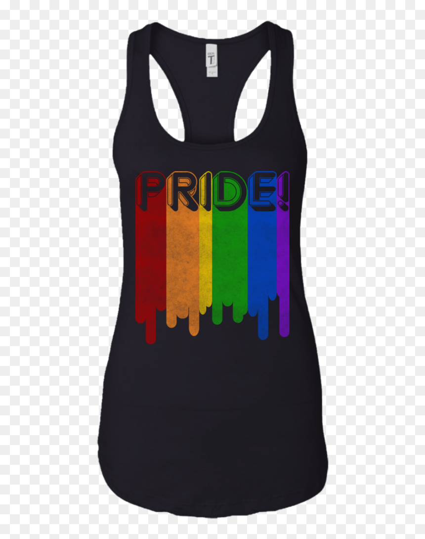 Gay Pride Rainbow Shirt Rainbow Outline Flag Vintage - Active Tank, HD Png Download - gay flag png