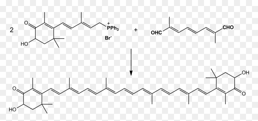 Synthesis Of Astaxanthin By Wittig Reaction - Astaxanthin Reaction As Antioxidants, HD Png Download - reaction png