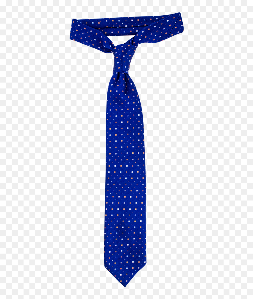 Deep Blue Necktie With Orange And White Dots - Polka Dot, HD Png Download - white dot png