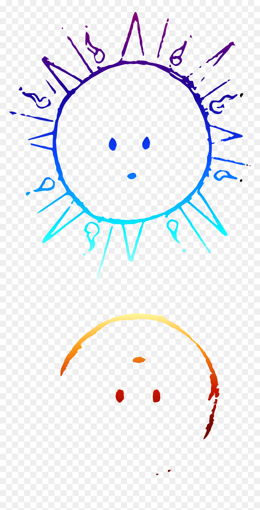 Cartoon Sun And Moon, HD Png Download - sun and moon png